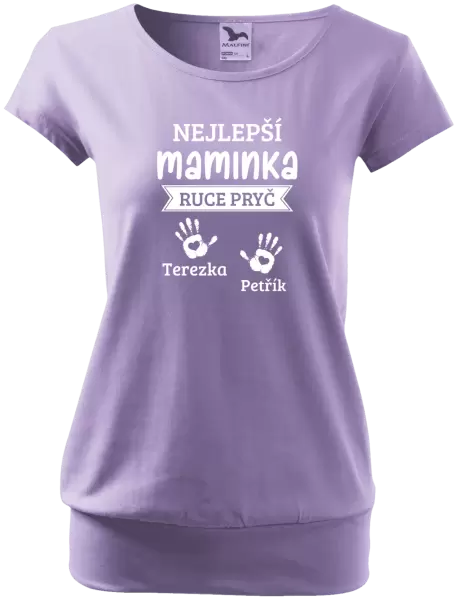 Dámské tričko Nejlepší maminka, ruce pryč - 2 děti