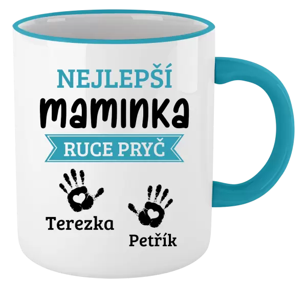 Hrnek Nejlepší maminka, ruce pryč - 2 děti