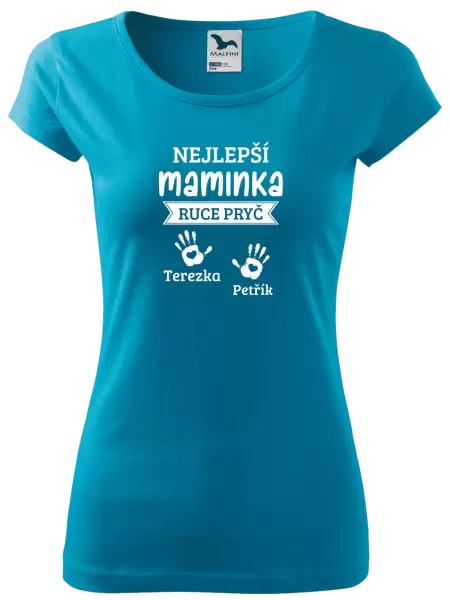 Dámské tričko Nejlepší maminka, ruce pryč - 2 děti