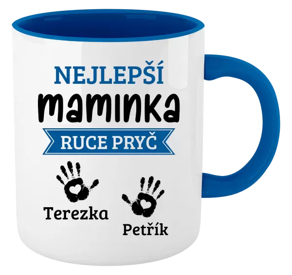 Hrnek Nejlepší maminka, ruce pryč - 2 děti