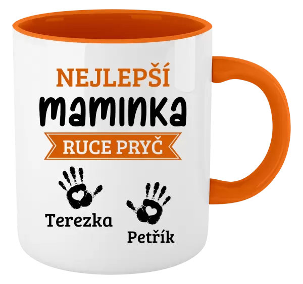Hrnek Nejlepší maminka, ruce pryč - 2 děti