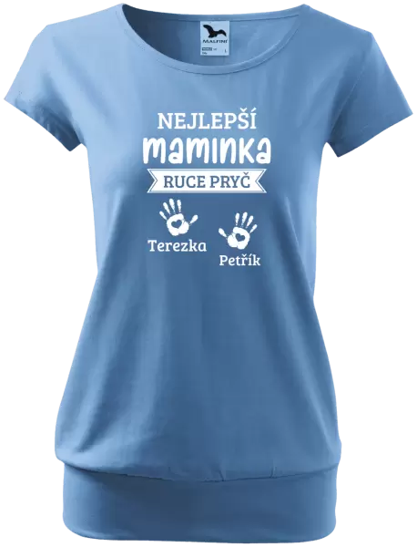 Dámské tričko Nejlepší maminka, ruce pryč - 2 děti