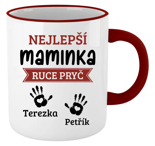 Hrnek Nejlepší maminka, ruce pryč - 2 děti