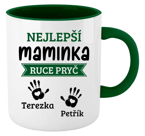Hrnek Nejlepší maminka, ruce pryč - 2 děti
