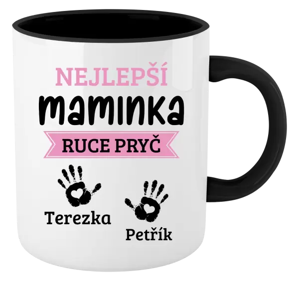 Hrnek Nejlepší maminka, ruce pryč - 2 děti