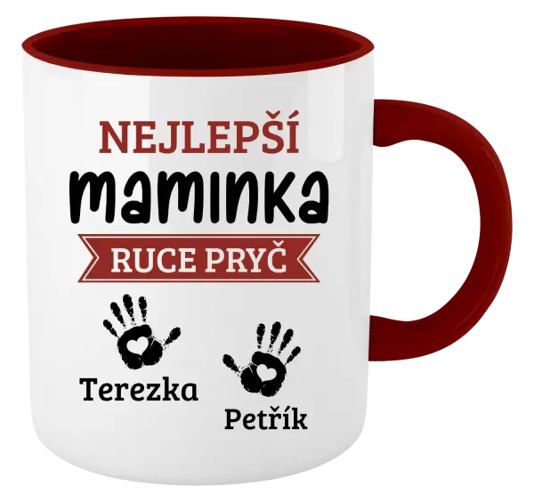 Hrnek Nejlepší maminka, ruce pryč - 2 děti