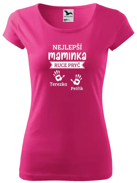 Dámské tričko Nejlepší maminka, ruce pryč - 2 děti