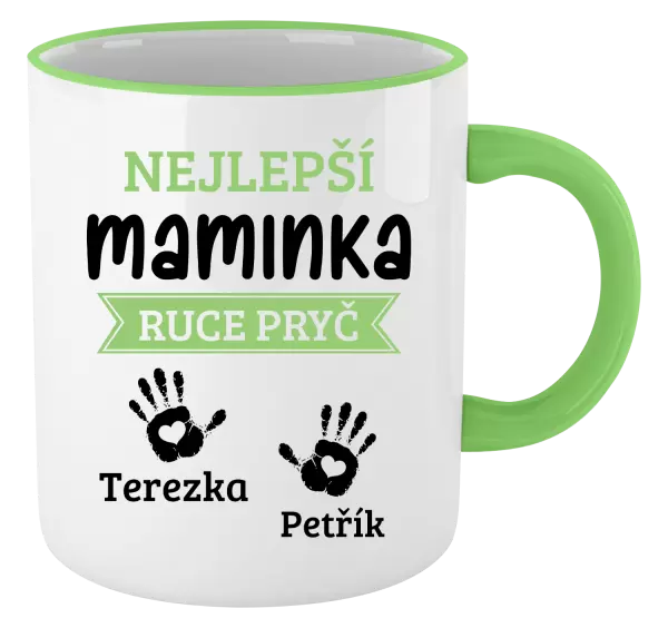 Hrnek Nejlepší maminka, ruce pryč - 2 děti