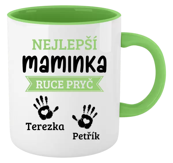 Hrnek Nejlepší maminka, ruce pryč - 2 děti