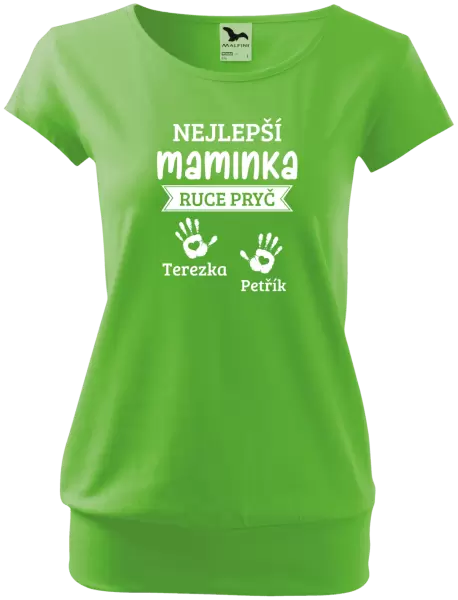 Dámské tričko Nejlepší maminka, ruce pryč - 2 děti