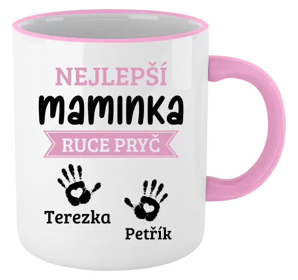 Hrnek Nejlepší maminka, ruce pryč - 2 děti