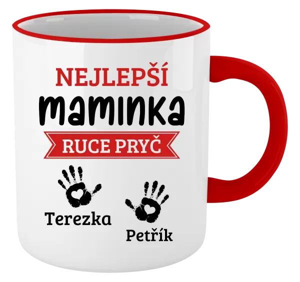 Hrnek Nejlepší maminka, ruce pryč - 2 děti