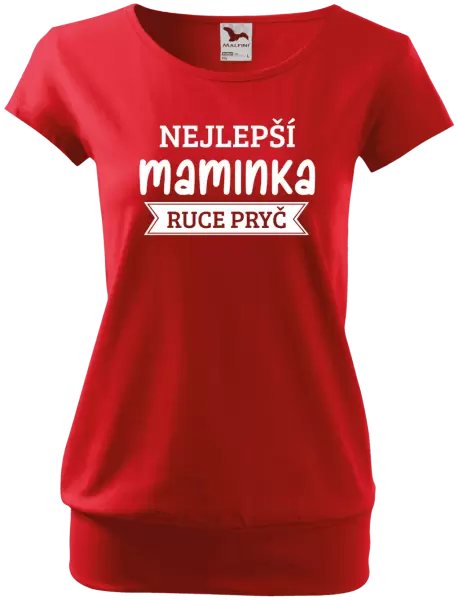 Dámské tričko Nejlepší maminka, ruce pryč