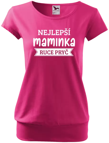 Dámské tričko Nejlepší maminka, ruce pryč