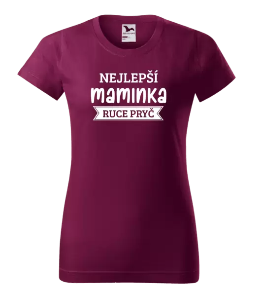 Dámské tričko Nejlepší maminka, ruce pryč