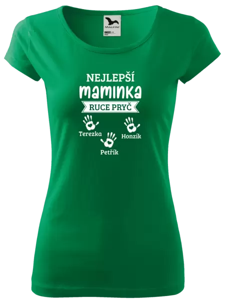 Dámské tričko Nejlepší maminka, ruce pryč - 3 děti