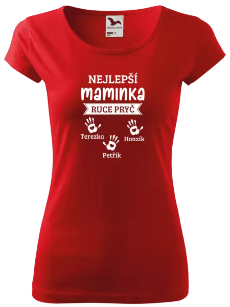 Dámské tričko Nejlepší maminka, ruce pryč - 3 děti