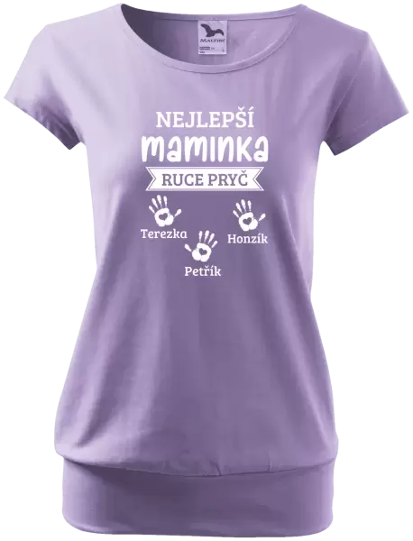 Dámské tričko Nejlepší maminka, ruce pryč - 3 děti