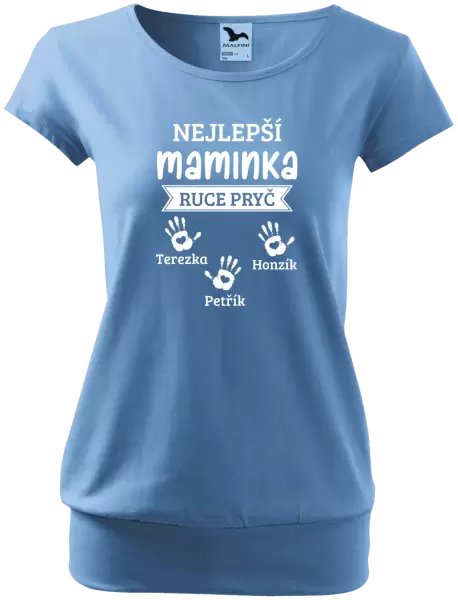 Dámské tričko Nejlepší maminka, ruce pryč - 3 děti