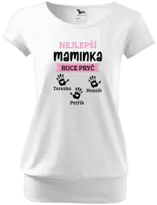 Dámské tričko Nejlepší maminka, ruce pryč - 3 děti