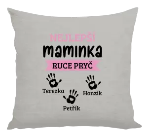 Polštář Nejlepší maminka, ruce pryč - 3 děti