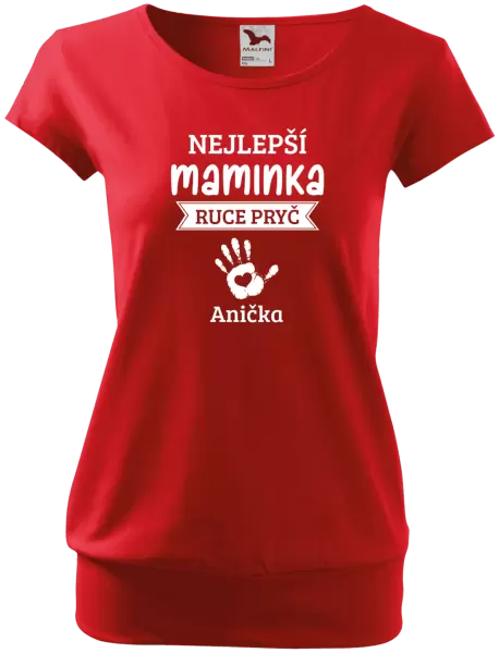Dámské tričko Nejlepší maminka, ruce pryč - 1 dítě