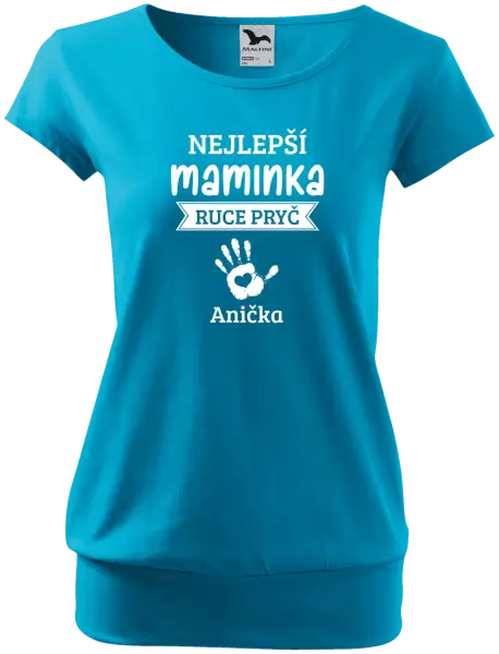 Dámské tričko Nejlepší maminka, ruce pryč - 1 dítě