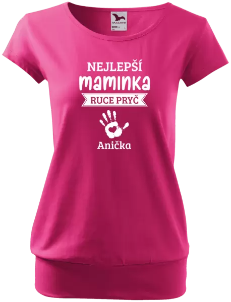 Dámské tričko Nejlepší maminka, ruce pryč - 1 dítě
