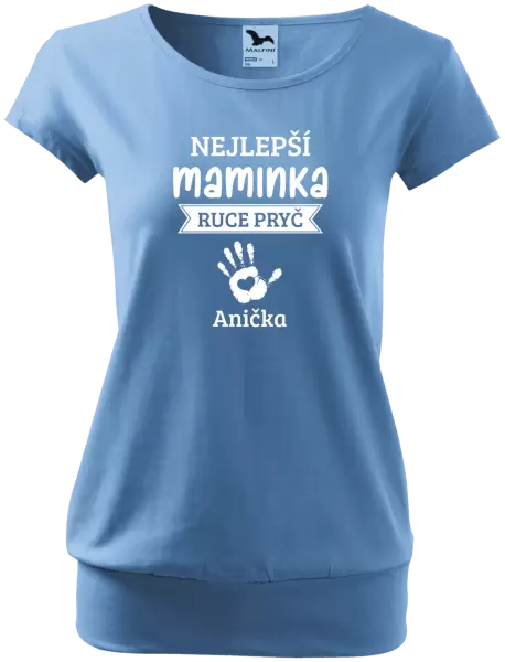 Dámské tričko Nejlepší maminka, ruce pryč - 1 dítě