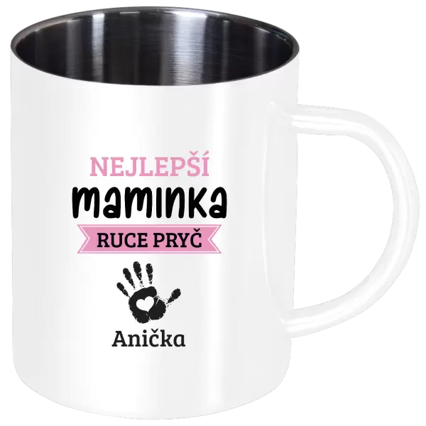 Nerezový hrnek Nejlepší maminka, ruce pryč - 1 dítě