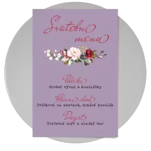 Papírové svatební menu VIVY