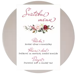 Plexi svatební menu VIVY