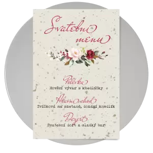Papírové svatební menu VIVY