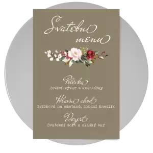 Papírové svatební menu VIVY