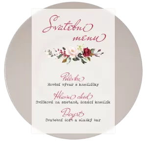 Plexi svatební menu VIVY