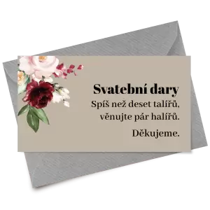 Papírová kartička dary RASY