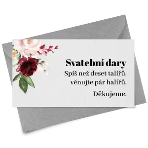 Papírová kartička dary RASY