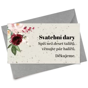 Papírová kartička dary RASY