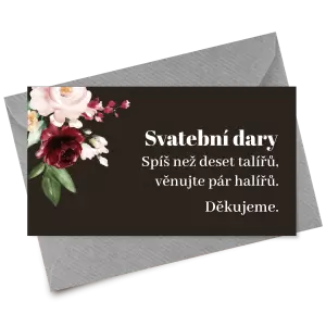 Papírová kartička dary RASY