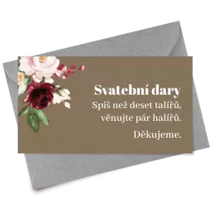 Papírová kartička dary RASY