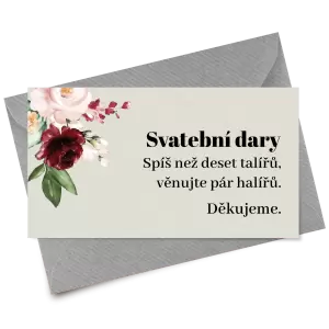 Papírová kartička dary RASY