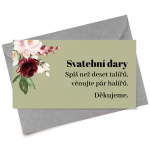 Papírová kartička dary RASY