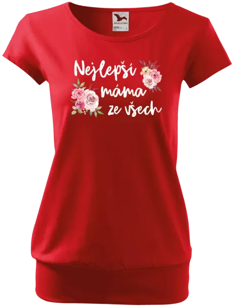 Dámské tričko Nejlepší máma ze všech - květiny
