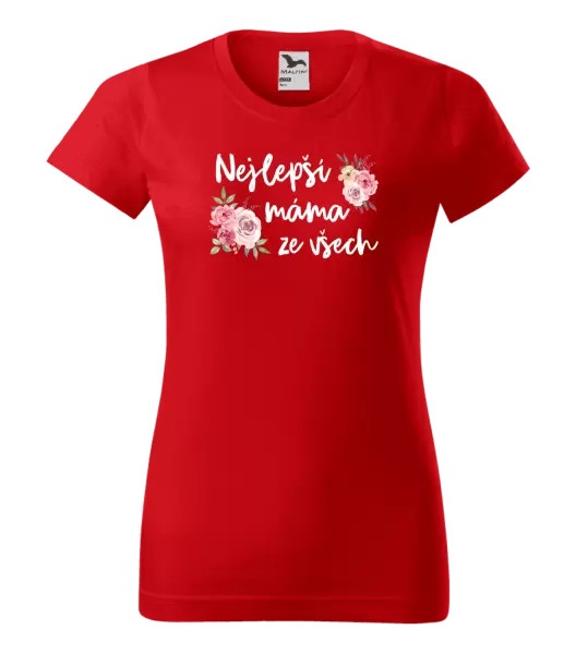 Dámské tričko Nejlepší máma ze všech - květiny