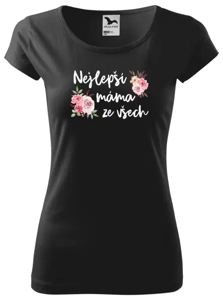 Dámské tričko Nejlepší máma ze všech - květiny