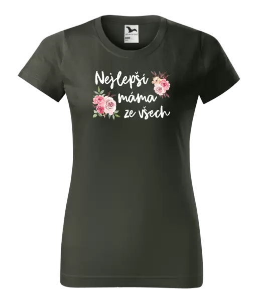 Dámské tričko Nejlepší máma ze všech - květiny