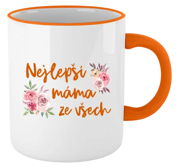 Hrnek Nejlepší máma ze všech - květiny