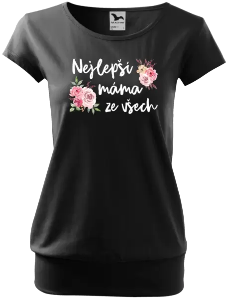 Dámské tričko Nejlepší máma ze všech - květiny