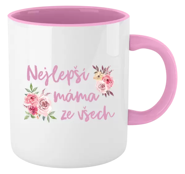 Hrnek Nejlepší máma ze všech - květiny