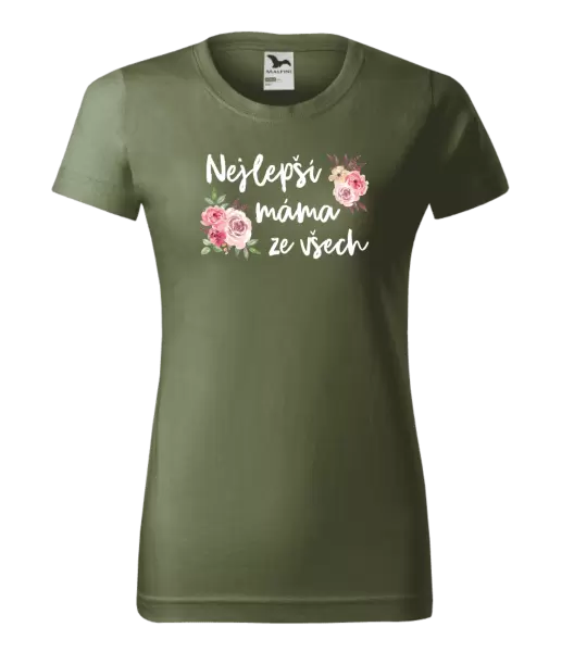 Dámské tričko Nejlepší máma ze všech - květiny